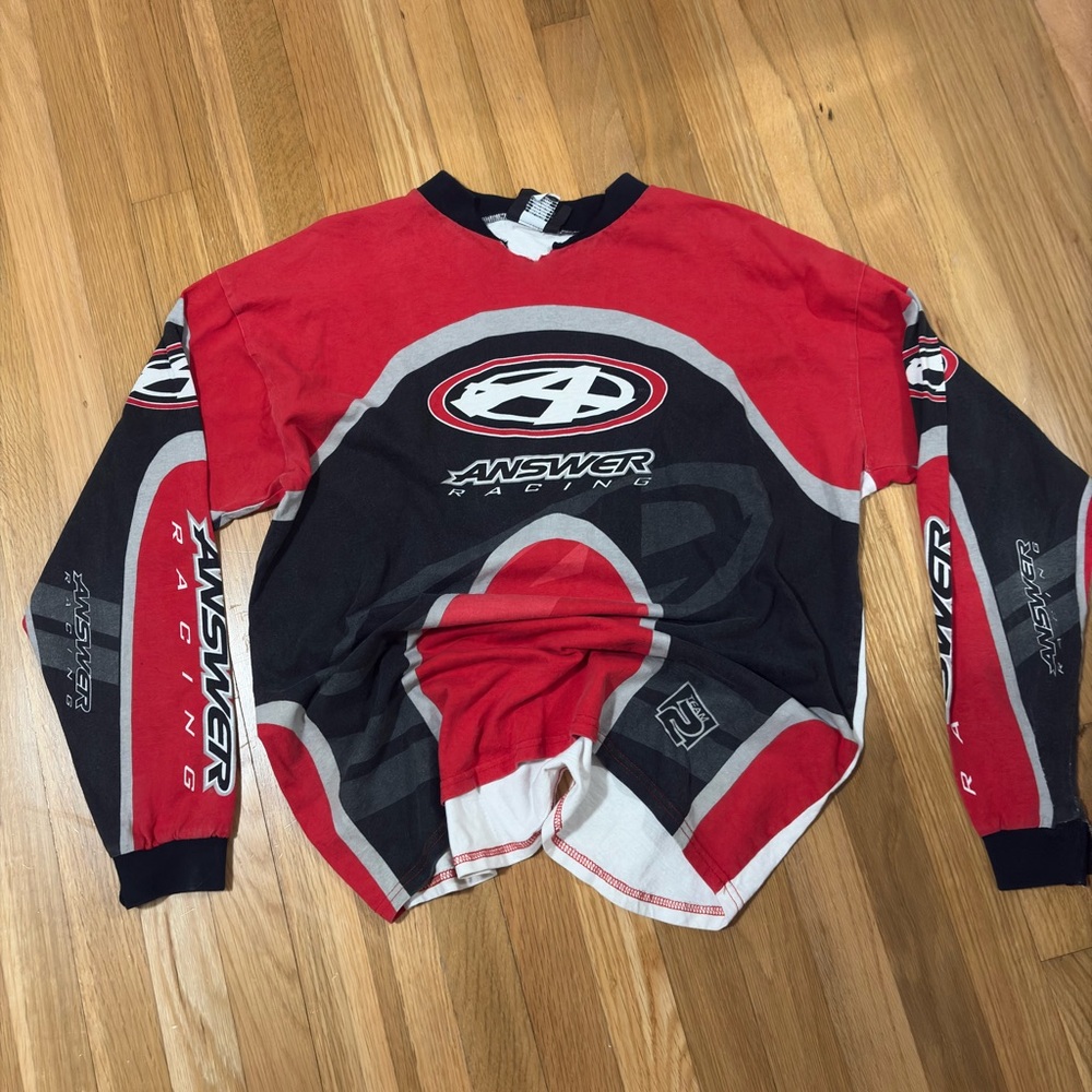 Men's Red and Black Shirt
